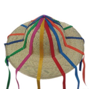 Sombrero chamula de palma con listón